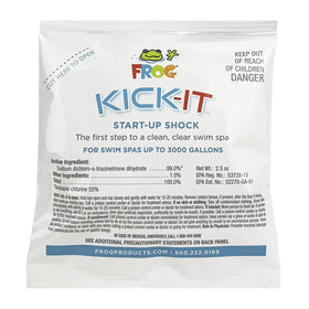 FROG Kick-It packet dissolves quickly for a ready swim spa treatment.