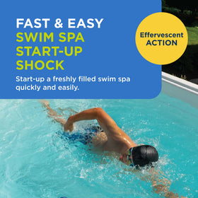 Pouring FROG Kick-It into a swim spa starts sanitizing action.