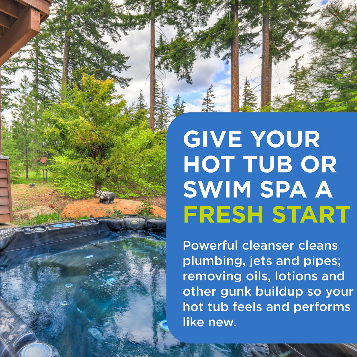 FROG Pipe & Jet Cleanser jet-system cleaning visual emphasizes improved water flow.