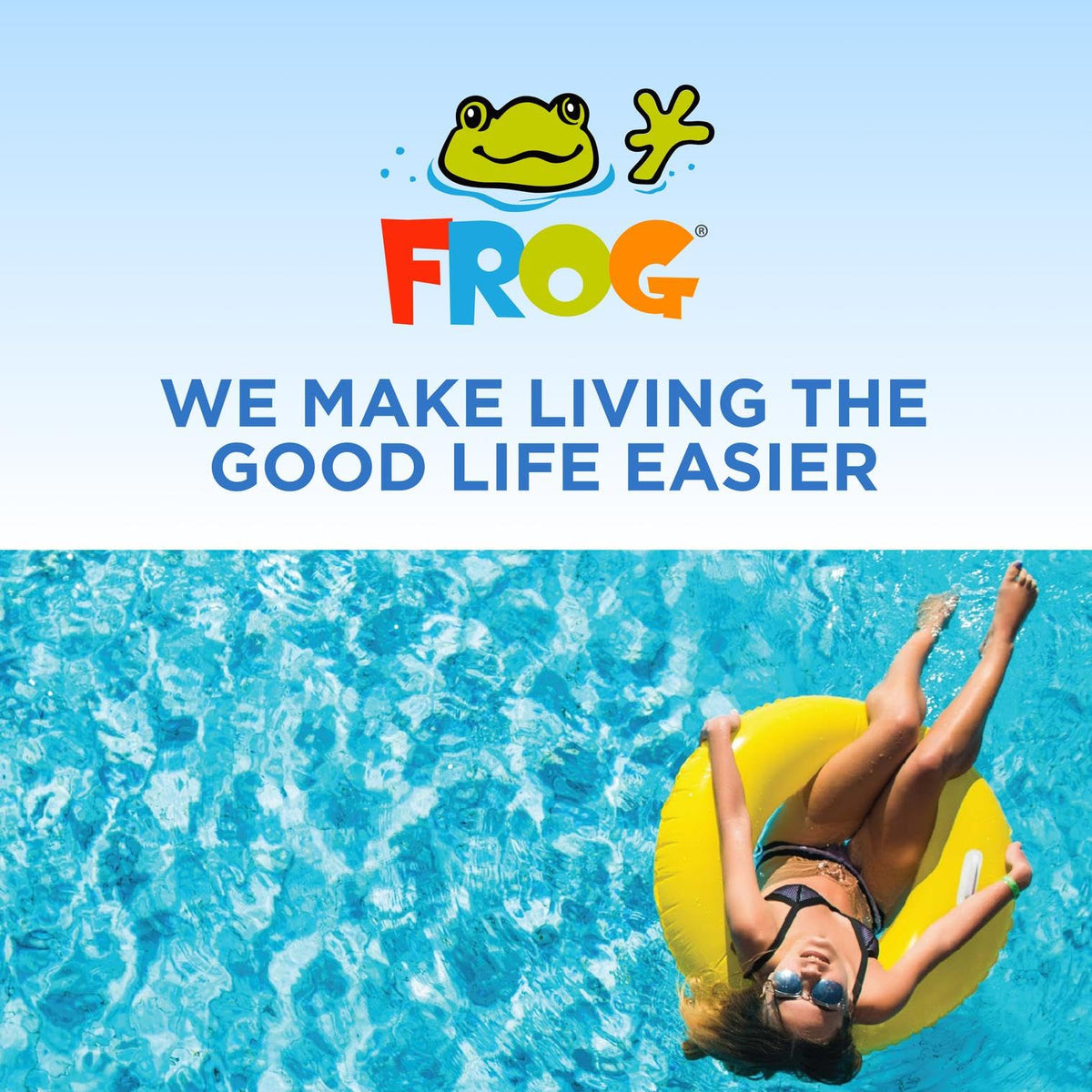 FROG water-care shot suggesting softer water and clearer surfaces.