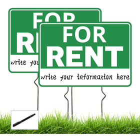 Frohllia for rent sign 17x12 front view enables clear property advertising