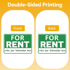 Frohllia for rent sign side view emphasizes high visibility