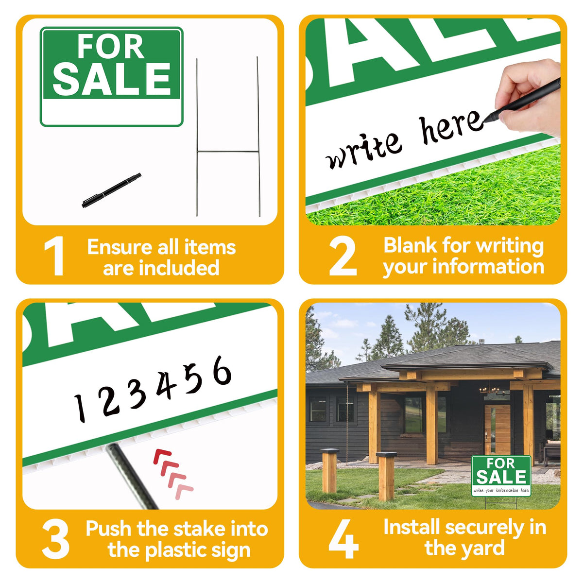 Frohllia stake-in-yard-sign simplifies installation with no tools