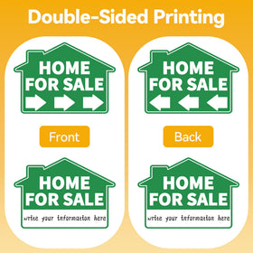 Frohllia home for sale sign with double-sided printing visible from all directions.