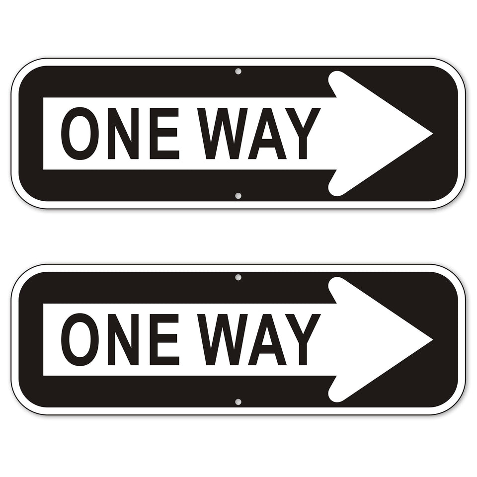 Frohllia one-way sign with right arrow, 18x6 inches, durable aluminum for outdoor use.