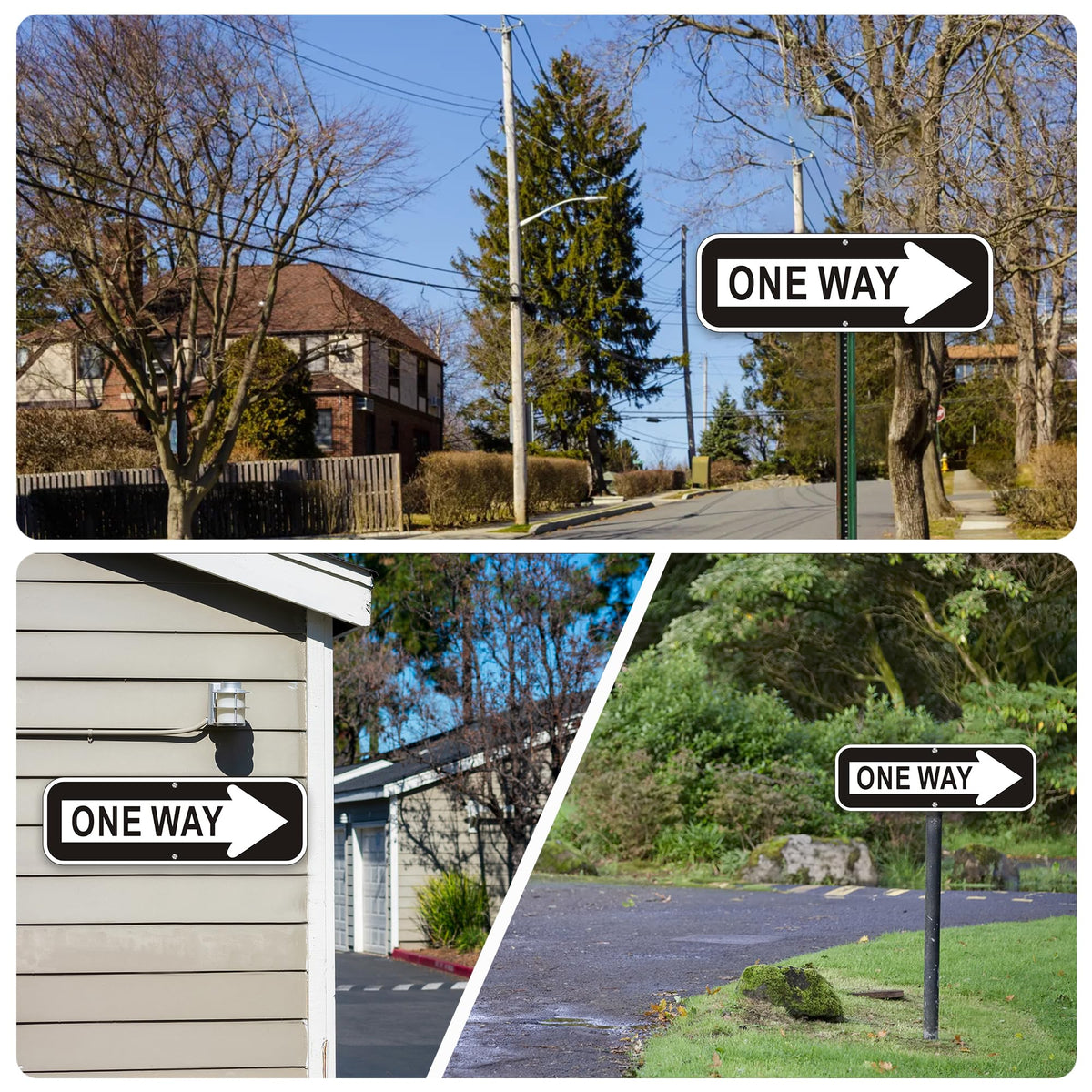 Frohllia traffic-compliant sign featuring high-contrast typography for fast readability.