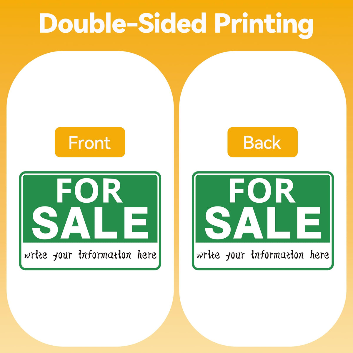 Frohllia two-pack for sale signs ready to place at multiple entrances