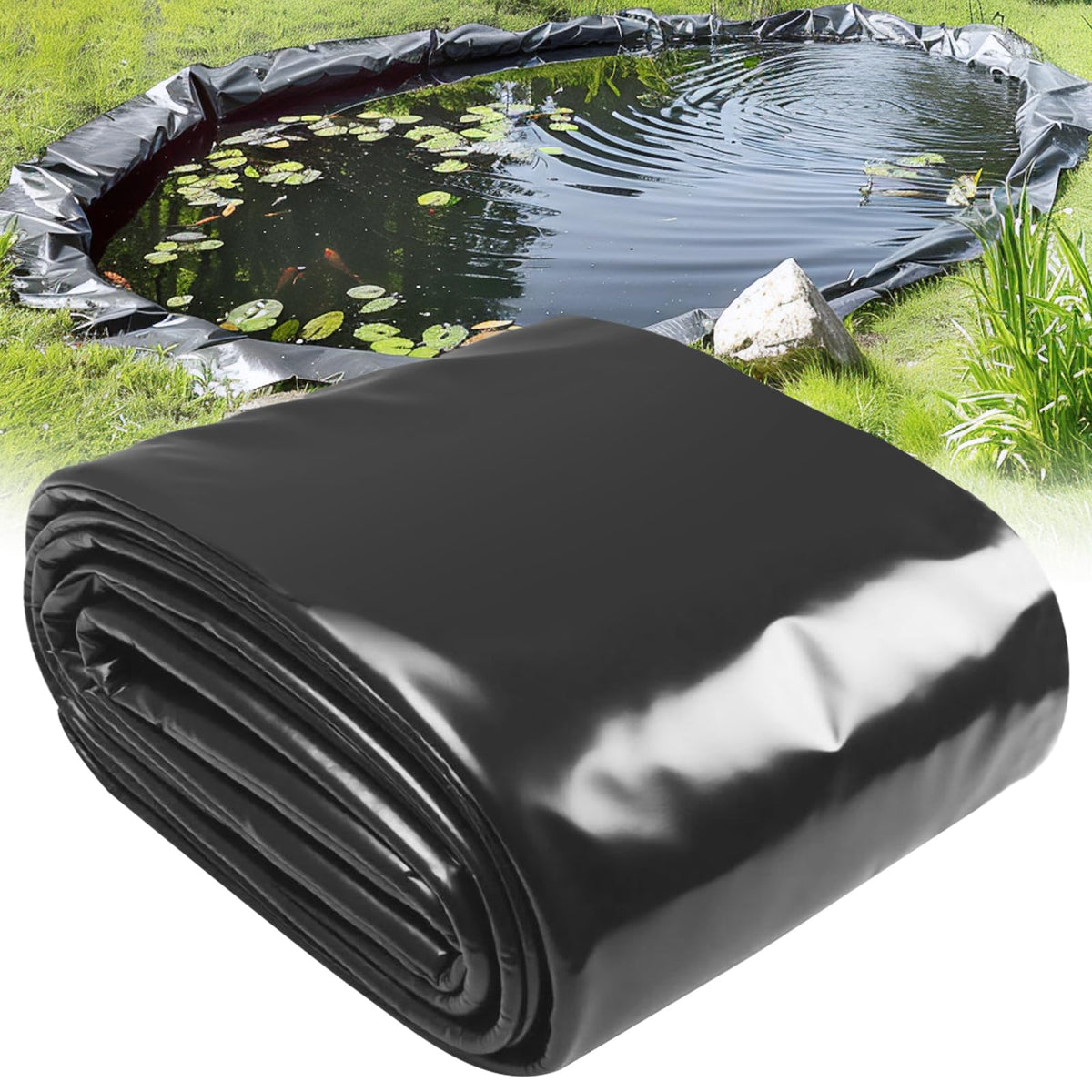 Froidesente 20x25 ft pond liner provides a precise size for custom ponds.