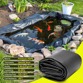 Froidesente pond liner protecting pond bottom and reducing intrusion.