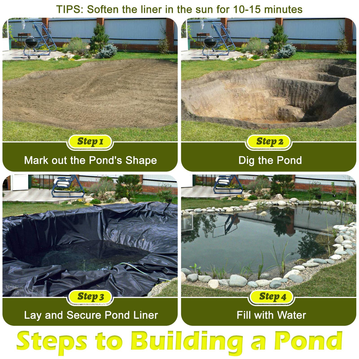 Froidesente reduces soil intrusion, helping clearer garden pond water.