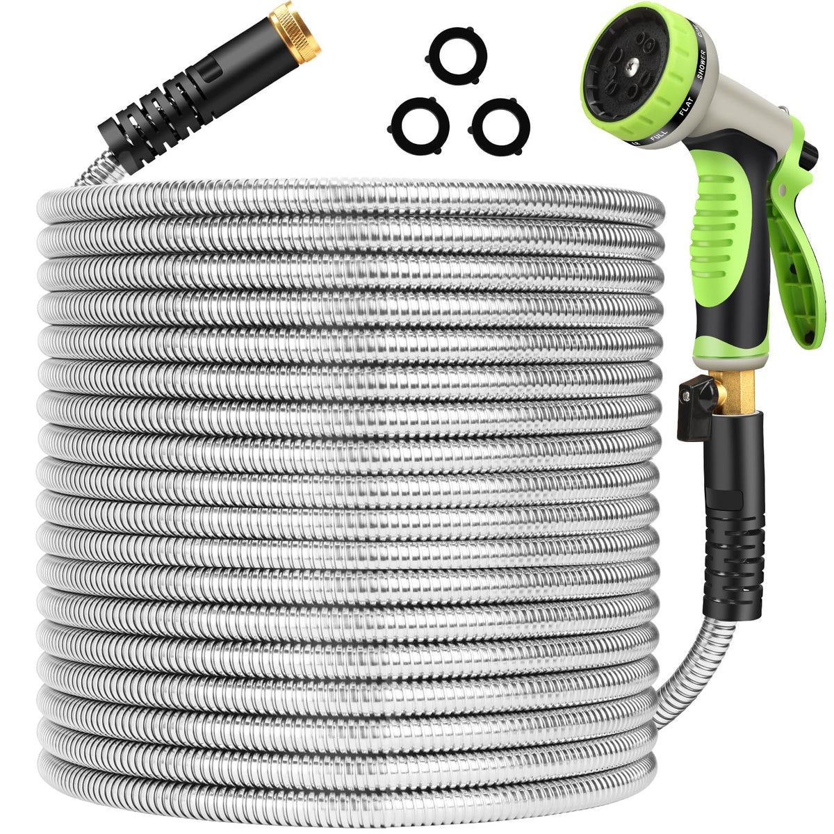Frojuly metal garden hose 100ft outer view highlighting durability for easy watering