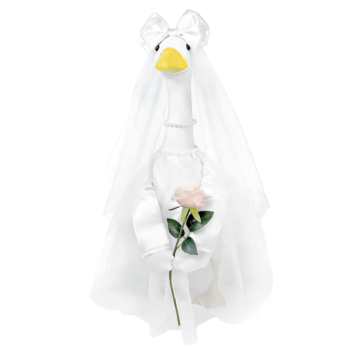 Froklic Bride Porch Goose Outfit dress: charming wedding-ready decoration for garden statues