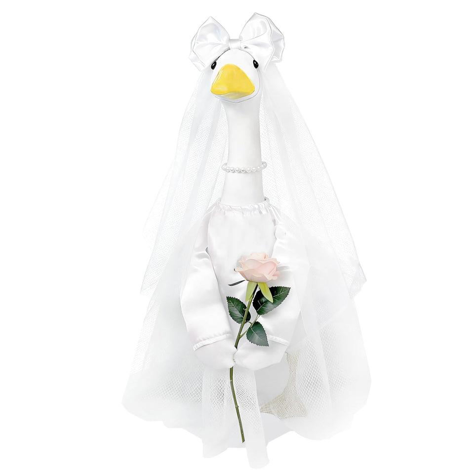 Froklic Bride Porch Goose Outfit dress: charming wedding-ready decoration for garden statues