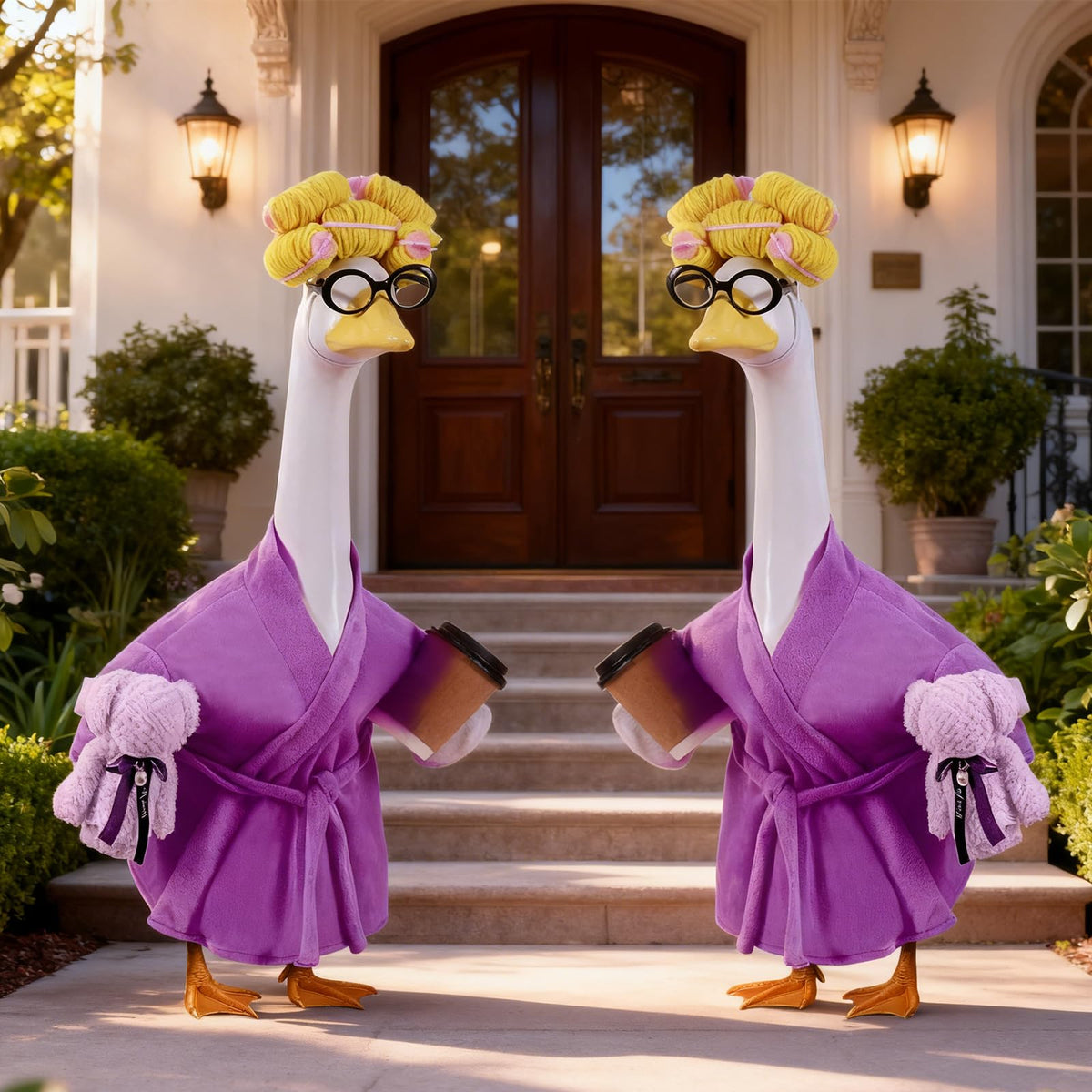 Froklic Complete Lady Porch Goose look boosts patio statue charm.
