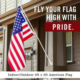 Front Line Flags American flag 3x5 close-up embroidered stars show meticulous craftsmanship.