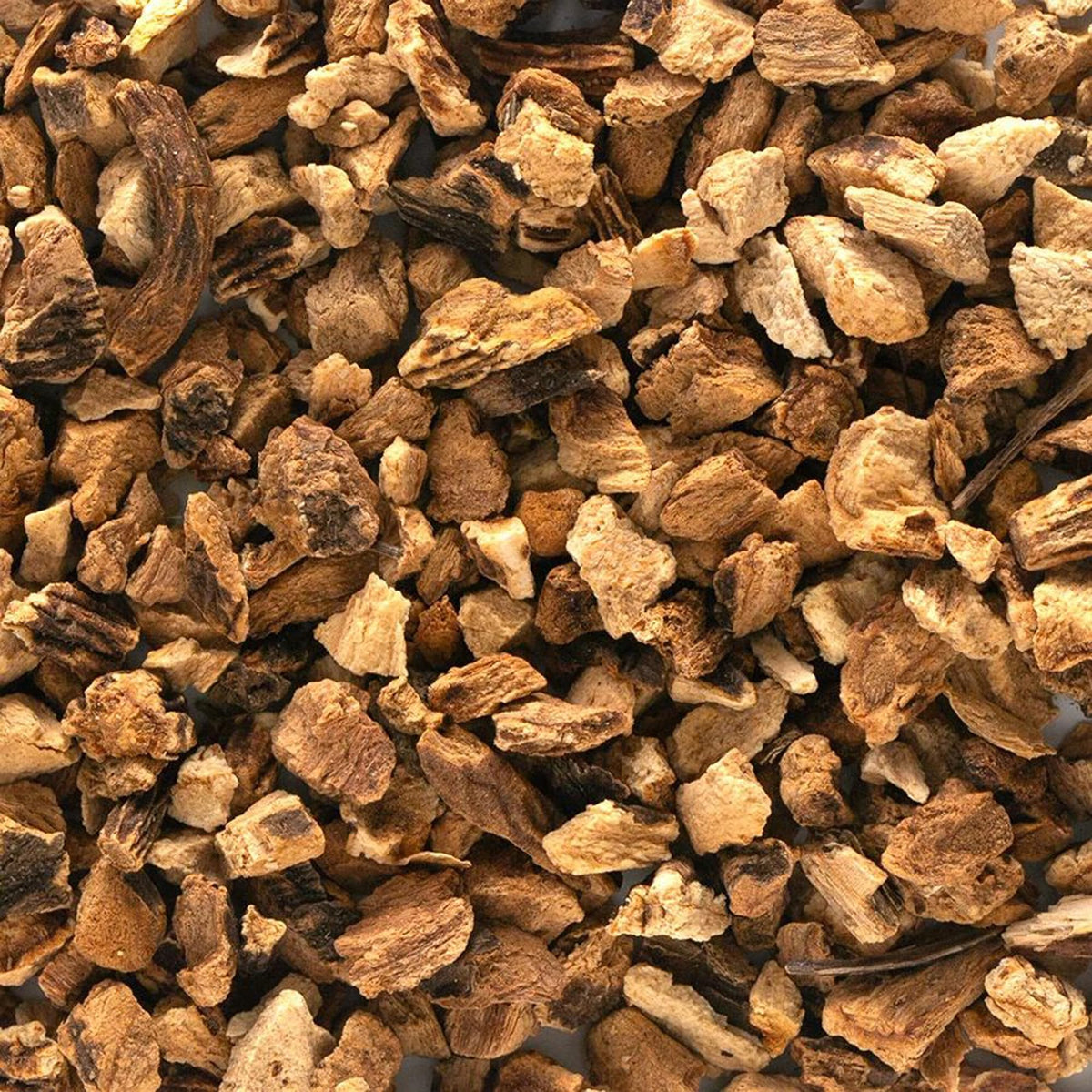 Frontier Co-op dried gentian root in kitchen setup for herbal recipes.