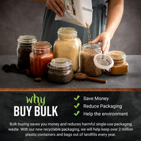 Bulk packaging for Frontier Co-op grains of paradise seeds, eco-friendly option