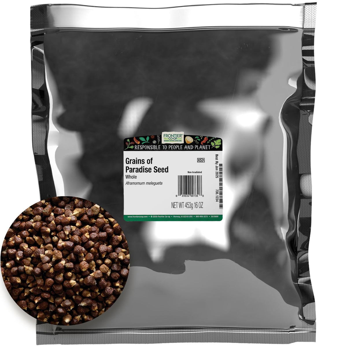 Frontier Co-op grains of paradise seeds in bulk, whole and ready for cooking