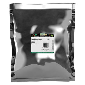 Frontier Co-op roasted dandelion root granules in bulk bag for versatile cooking.