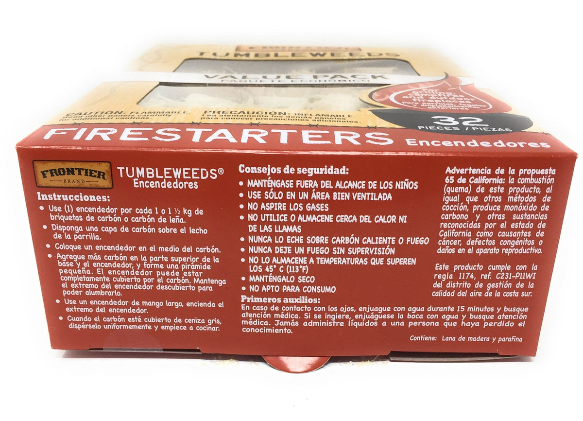 Frontier Tumbleweeds firestarters eco-friendly – natural wood and wax formula, no additives