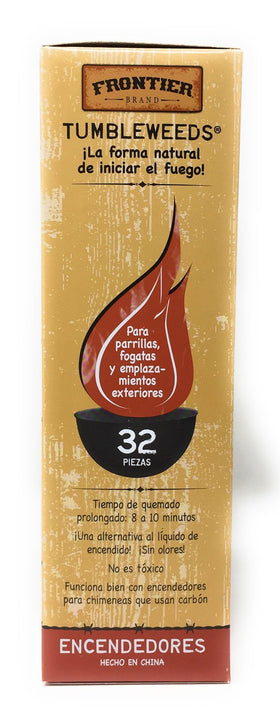 Frontier Tumbleweeds firestarters packaging – compact 2-pack for portable fires