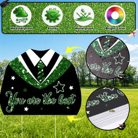Froova diploma sign with green bow complements the theme