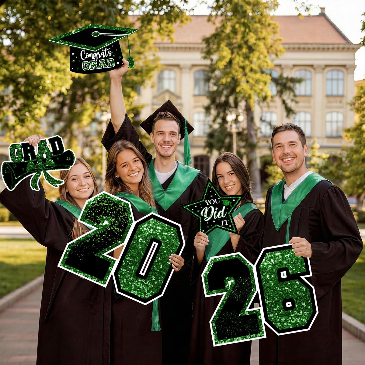 Froova graduation cap sign completes the display