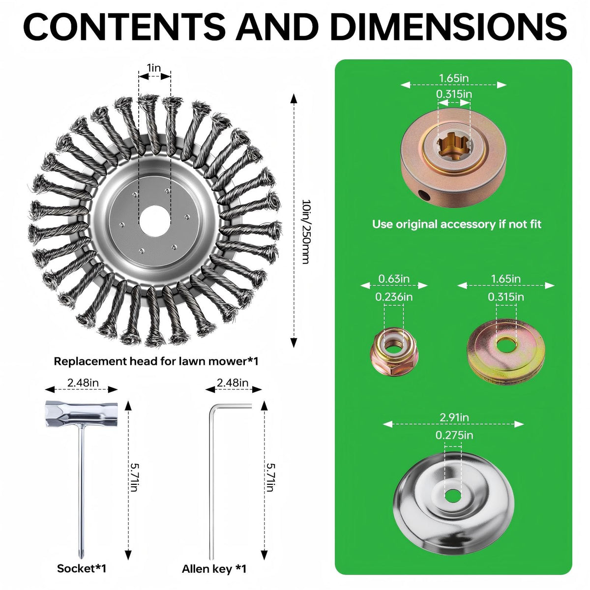 Fropzrcs unbreakable steel wire head designed for durability.