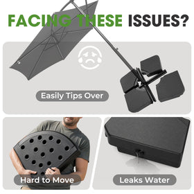 FRUITEAM base with large filling openings enables quick water or sand replenishment