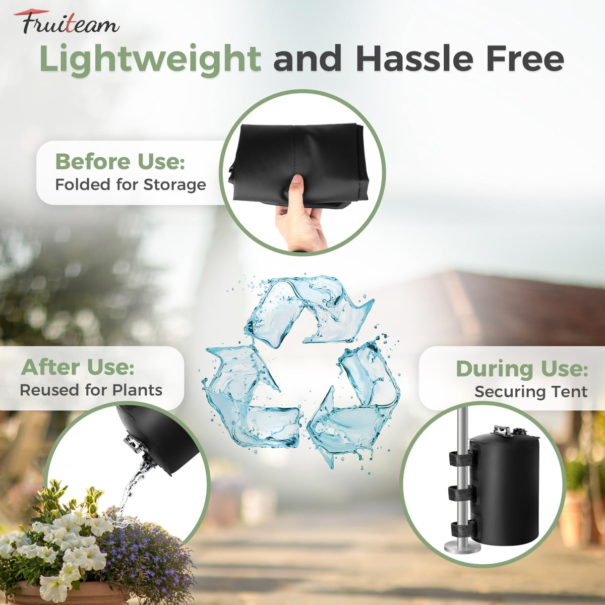 FRUITEAM compact storage folded design enables convenient transport and storage