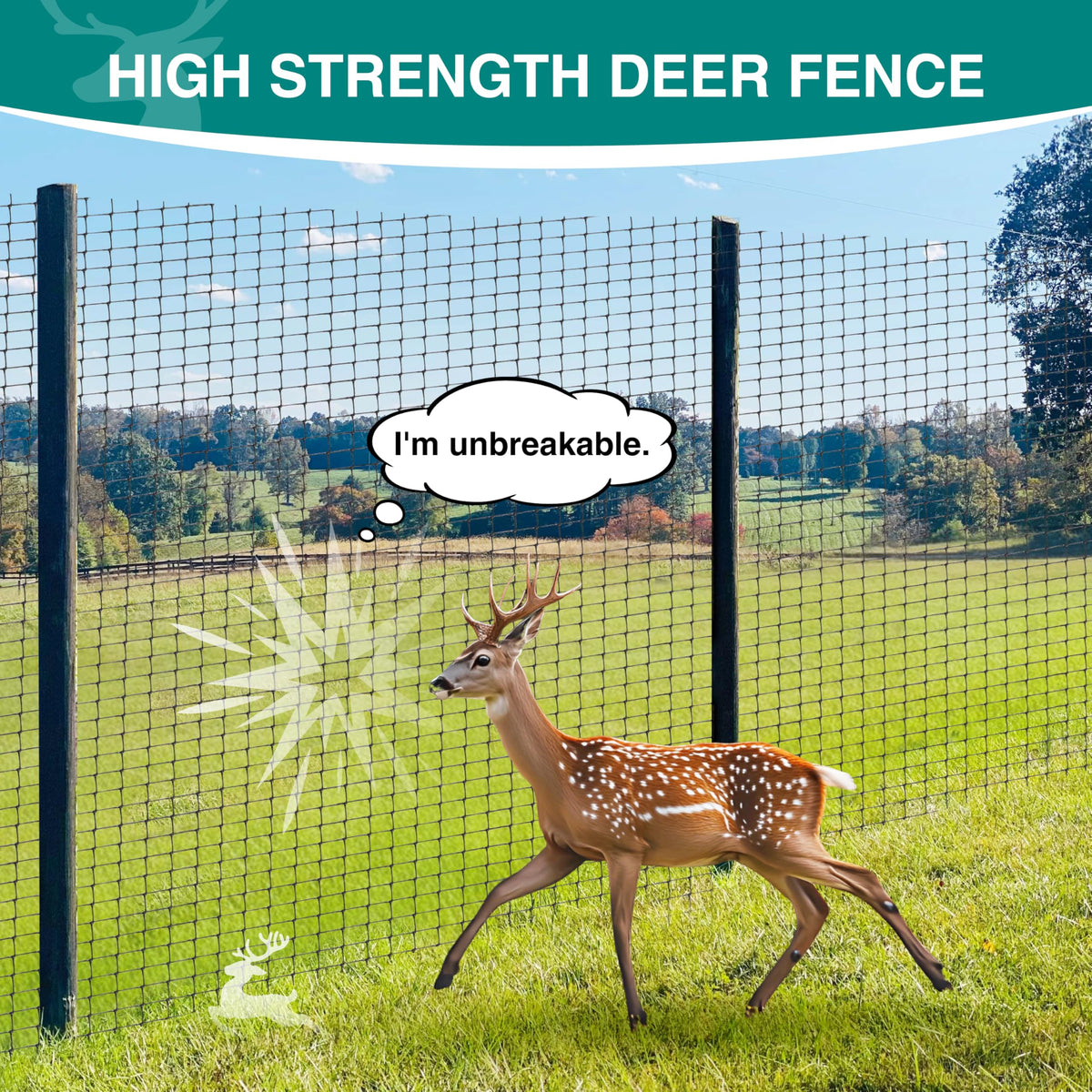 FRUITEAM deer fence netting 8ft-100ft keeps crops safe and reduces garden damage.
