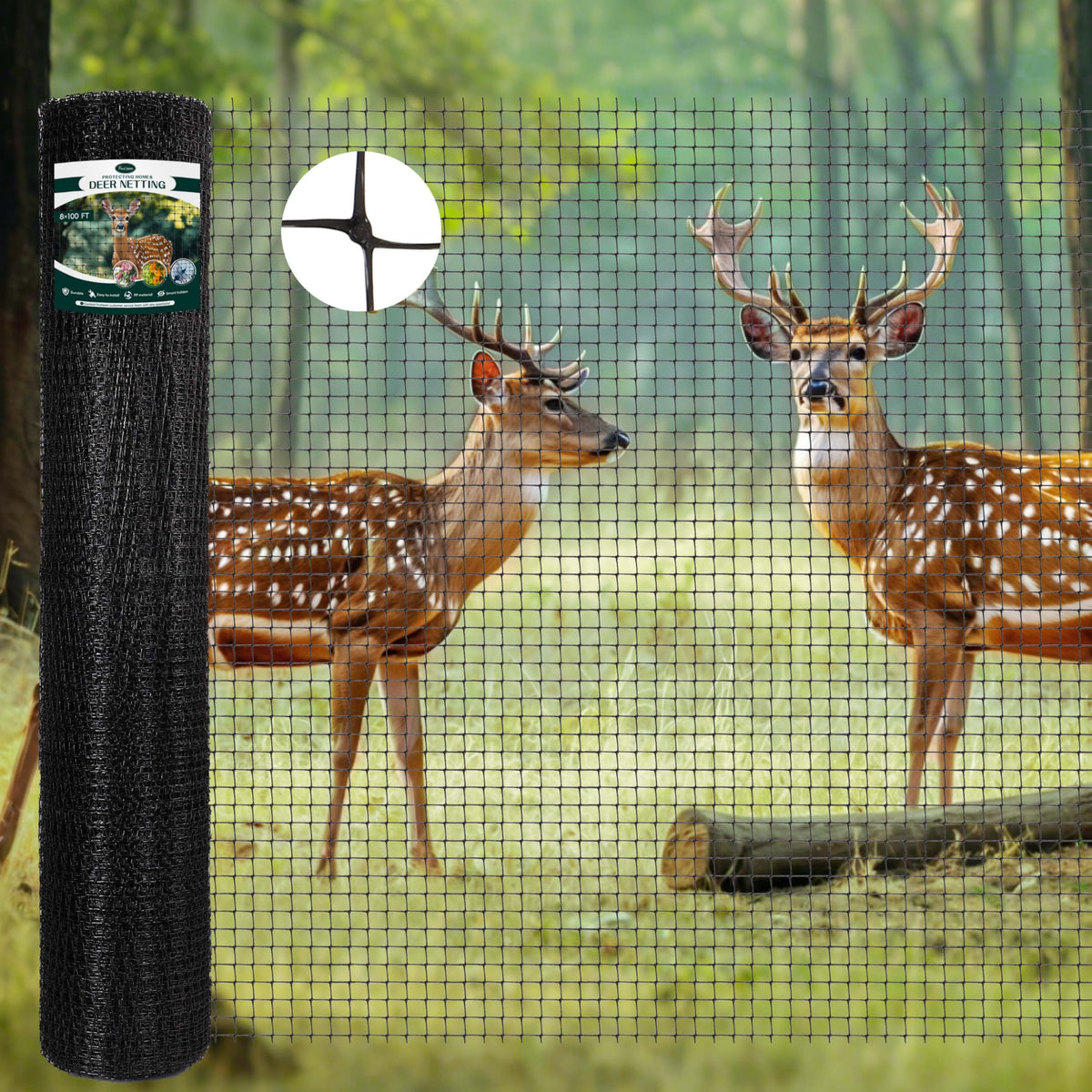 FRUITEAM deer fence netting 8ft-165ft protects gardens from deer with long-lasting durability.