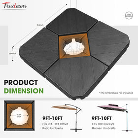 FRUITEAM four-plate base provides balanced ballast for heavier setups