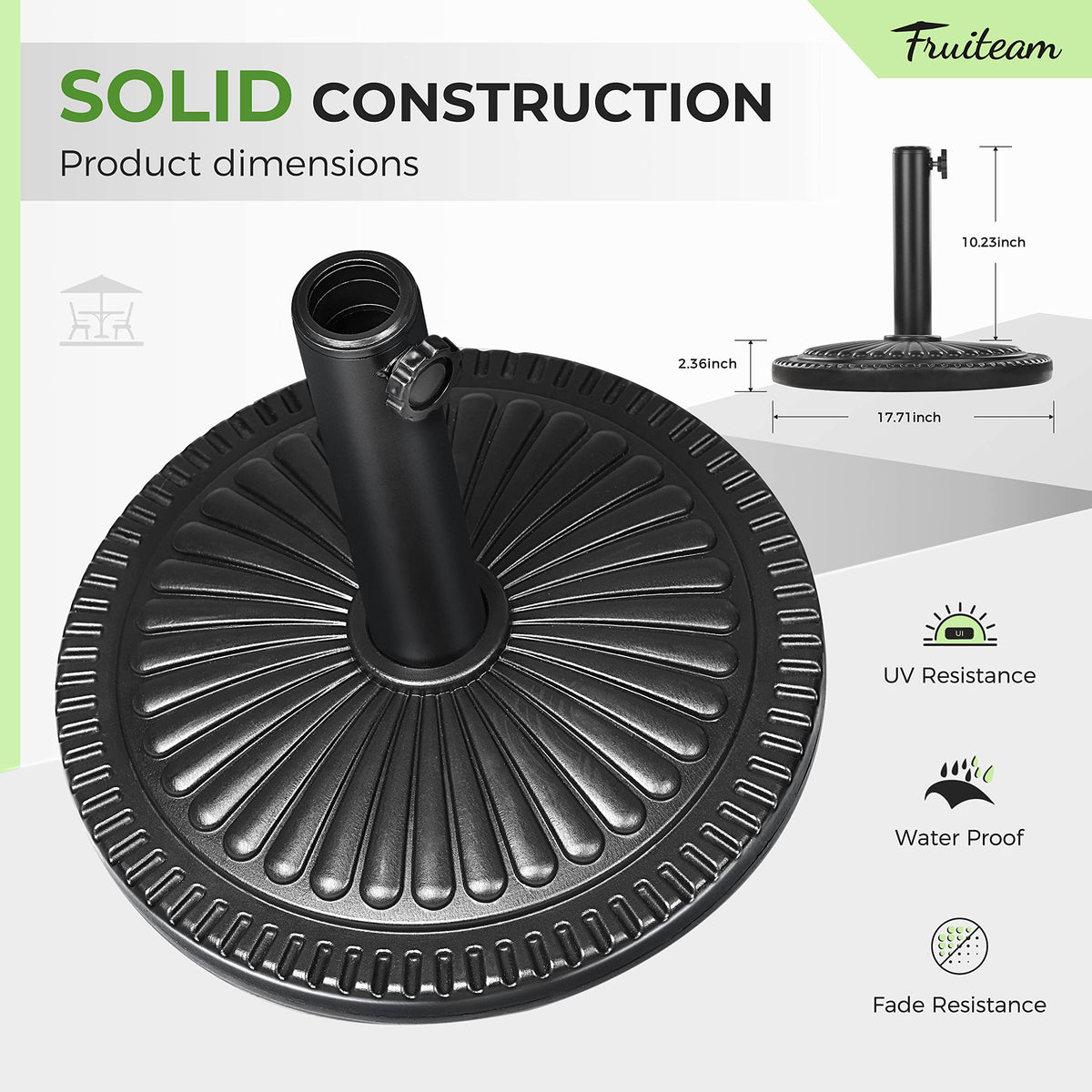 FRUITEAM HDPE weatherproof base material suitable for sun and rain.