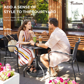 FRUITEAM outdoor patio base in black finish matching modern décor.