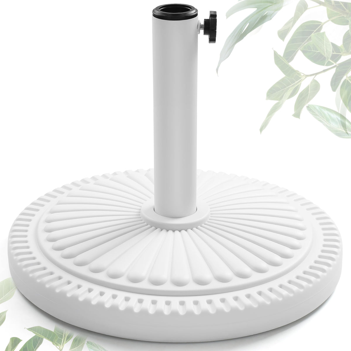 FRUITEAM 23-lb round umbrella base for patio with sunflower design, ideal for stability.