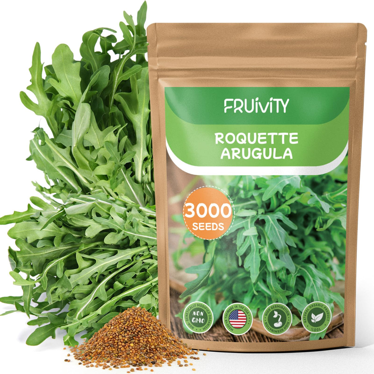 Fruivity arugula seeds 3000+ pack for a bountiful starter garden