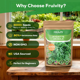 Fruivity arugula seeds support pollinators when allowed to flower, adding garden biodiversity