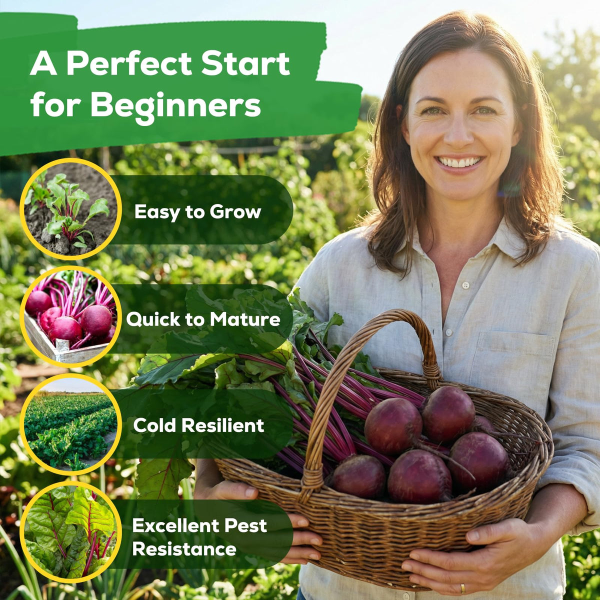 Fruivity beet seeds planted in soil, demonstration of easy sowing for beginners
