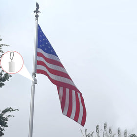 Frunke eyebolt attachment secures the weight to the flag hardware