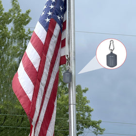 Frunke flag remains straight along the pole with retainer ring in place