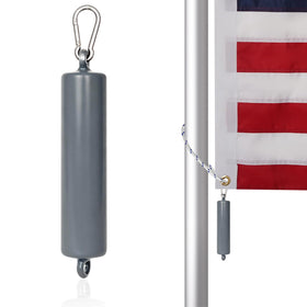 Frunke 4 lb flag weights attached to bottom grommet for steady display