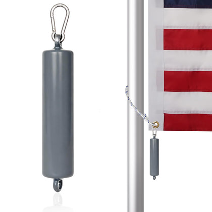 Frunke 4 lb flag weights attached to bottom grommet for steady display