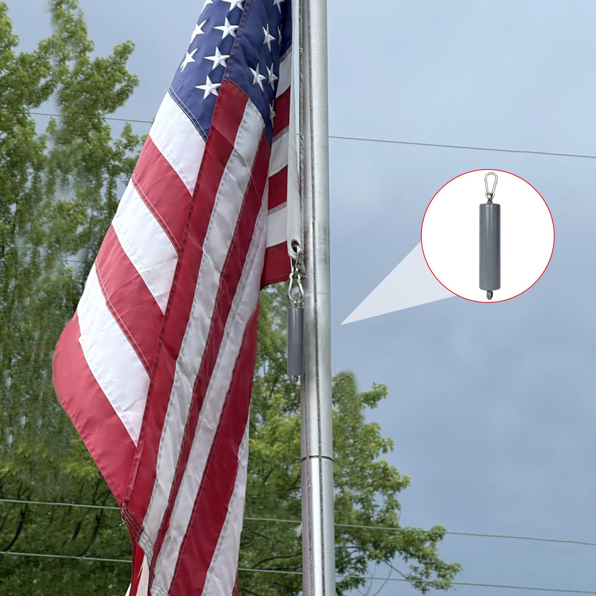 Frunke flagweights extend flag life by maintaining tension