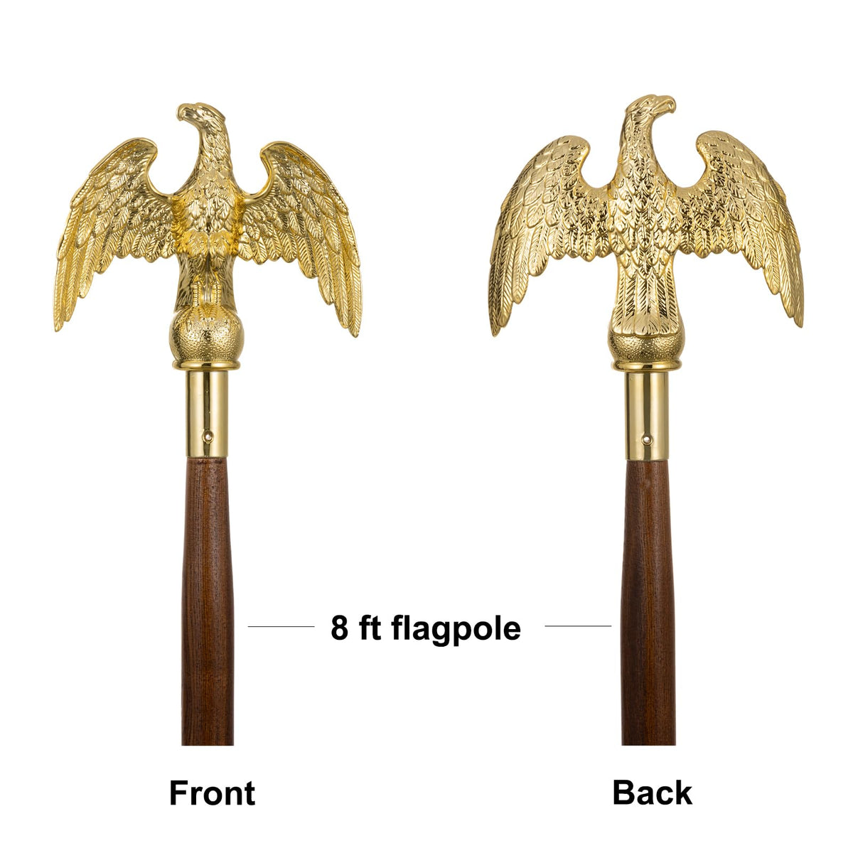 Frunke plastic construction with metallic finish for durable indoor flagpoles.