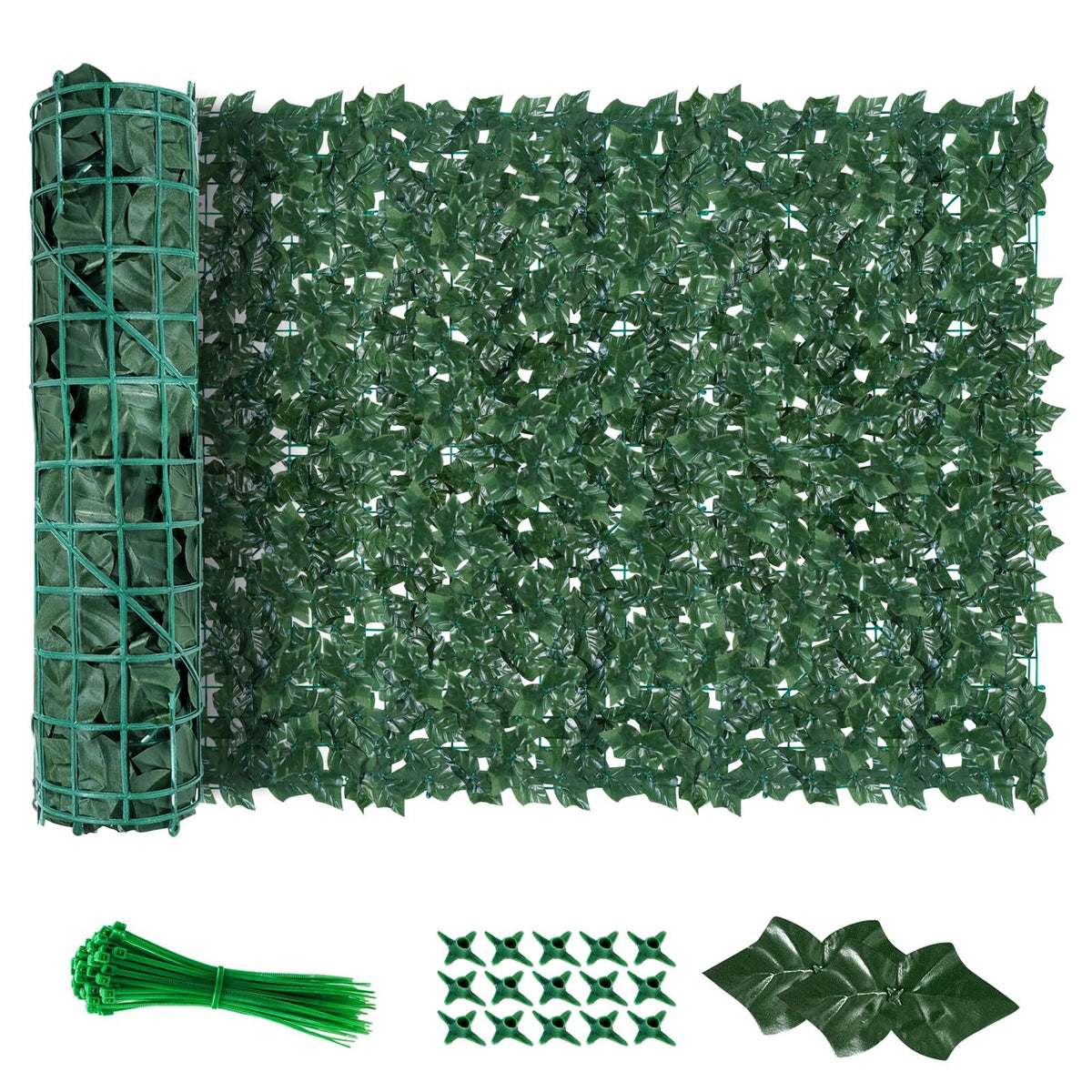 FRURIPPY artificial ivy fence screen 40x240in provides privacy for outdoor spaces.