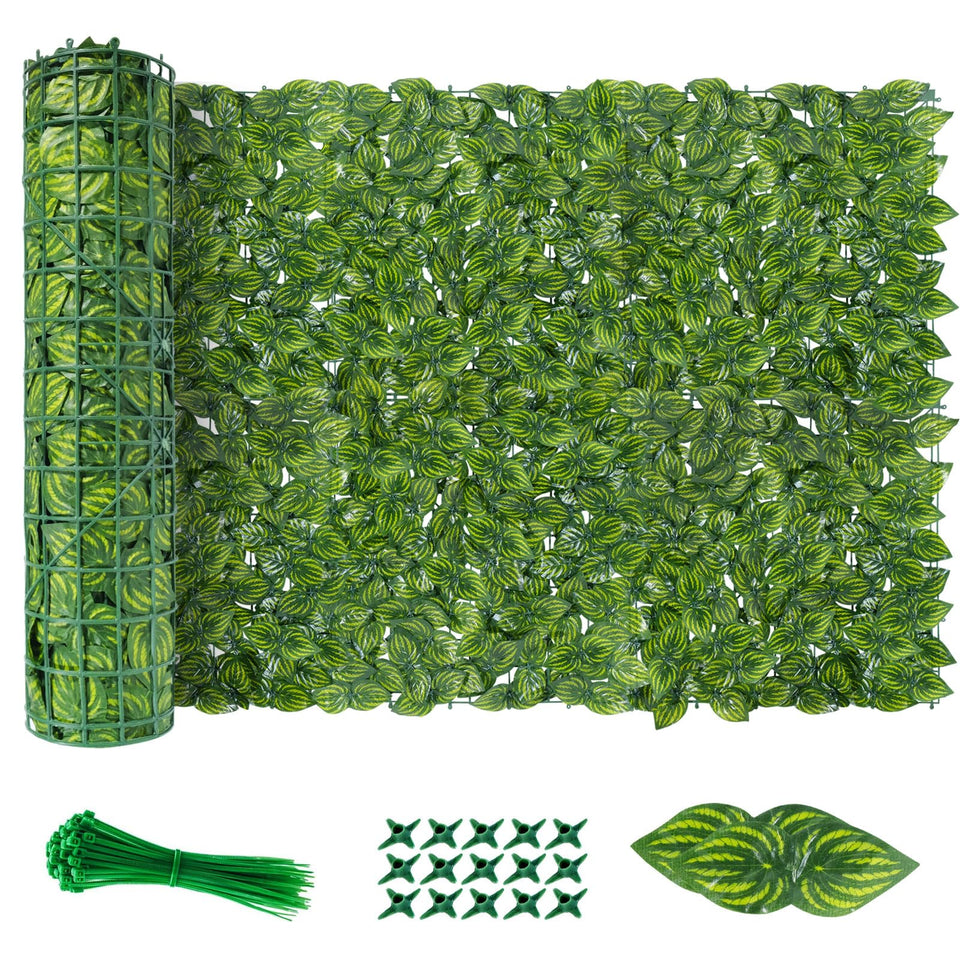 FRURIPPY artificial ivy privacy fence assembly-free for instant outdoor screening.