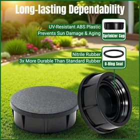 FRUSSONIA cap installation on Rain Bird head demonstrates tool-free setup