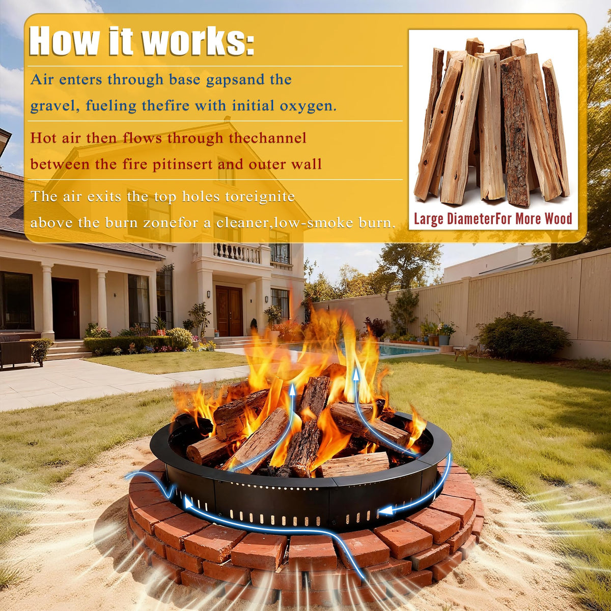 Fruyyzl versatile DIY installation for in-ground or stone-paver fire pits