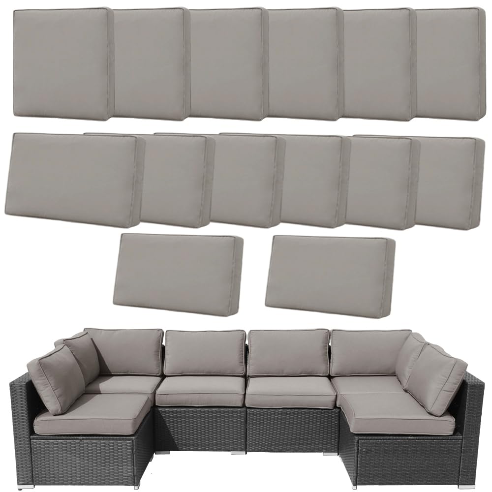 Frxeyaliz seat covers for a 6-seater outdoor sofa protect cushions from wear